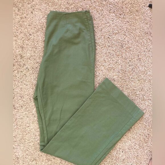 Boston Proper Pants - Boston Proper Olive High waist Smooth front Side Zip Pants NWOT